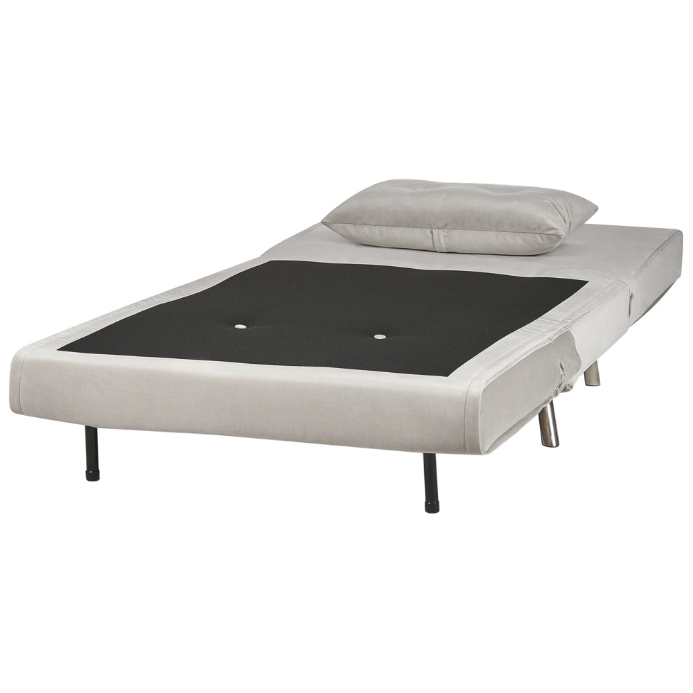 Divano letto di colore grigio chiaro velluto imbottito poltrona letto singolo pieghevole soggiorno