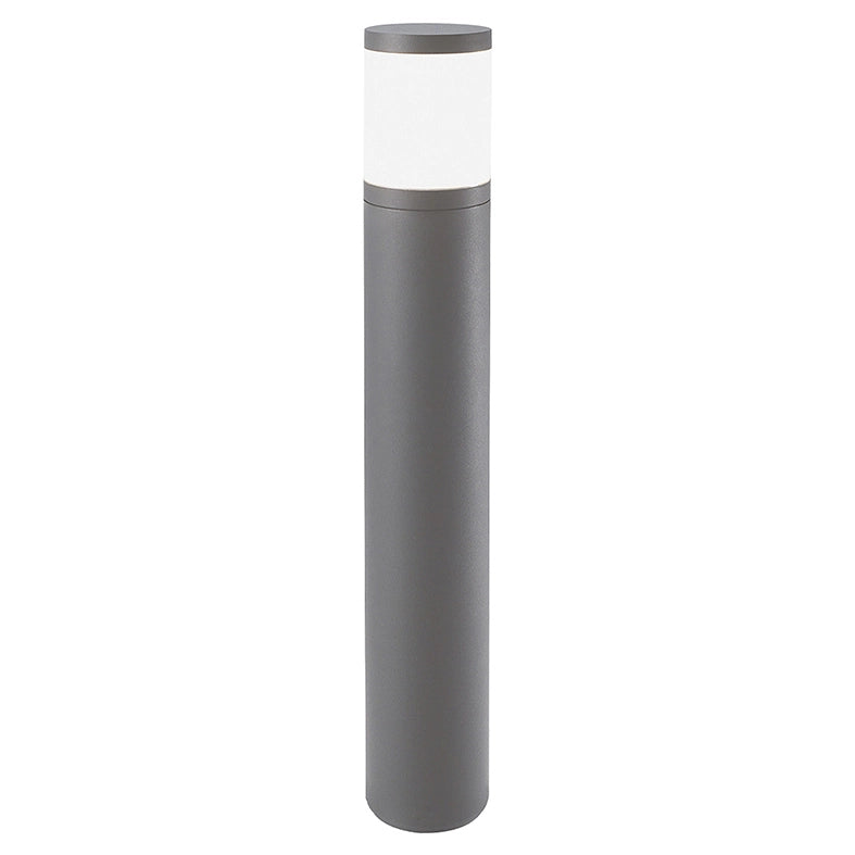 Lampada da Terra Bollard Serie James Grigio - Paletto Outdoor in Policarbonato IP54 Attacco E27 per Lampadina LED 15W - Rossini Group
