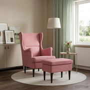 Poltrona con Ottomano 2 pz Rosa Velluto 3418818