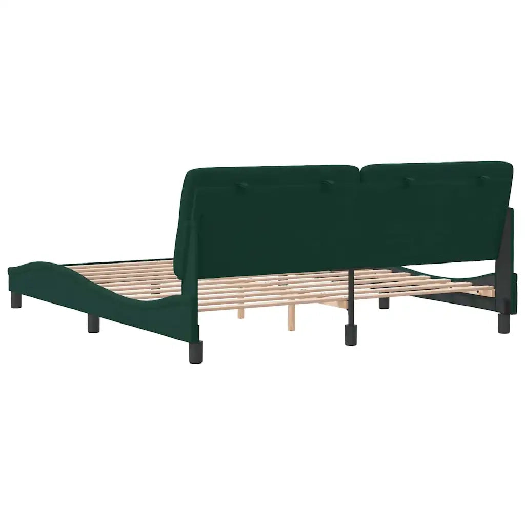 Giroletto senza Materasso Verde Scuro 180x200 cm in Velluto