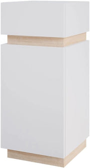 Mobiletto bagno Gloria, Bianco, 33 x 75.5 cm con anta e cassetto, con apertura per sifone e compatibile con la serie Gloria