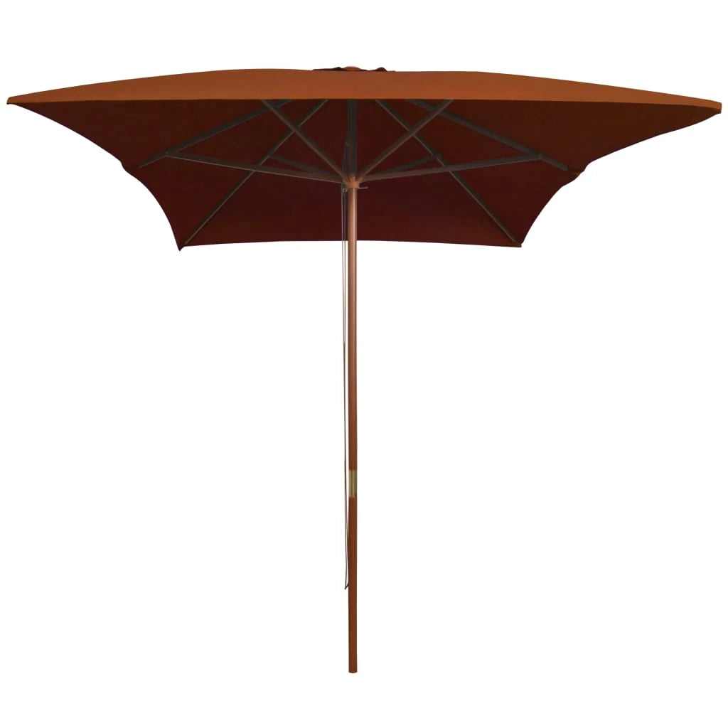 Ombrellone da esterno con palo in legno 200 x 300 cm arancione 02_0008261