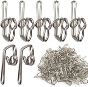 Cordoni per tende 100 pezzi - Cordoni metallici - Leggeri e resistenti allo shock - Facili da installare - Argento - 11 mm di larghezza/28 mm di lunghezza