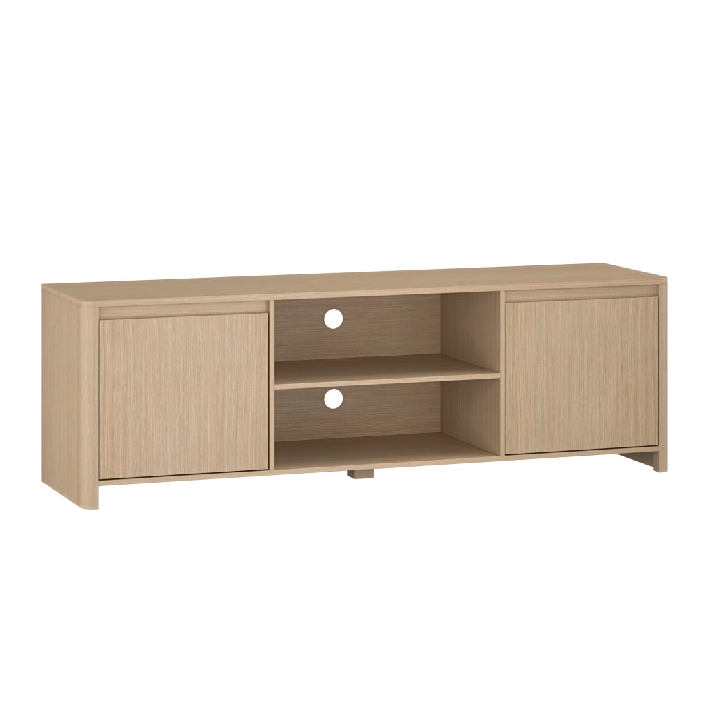 Mobile Porta TV Takranmaa a 2 Ante e Vani Aperti 150x40x50 cm - Effetto Rovere [en.casa]