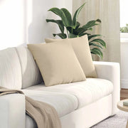 Cuscini da Divano 2 pz-Set di 2 Cuscini per Sofa Crema 50 x 50 cm Tessuto 248308