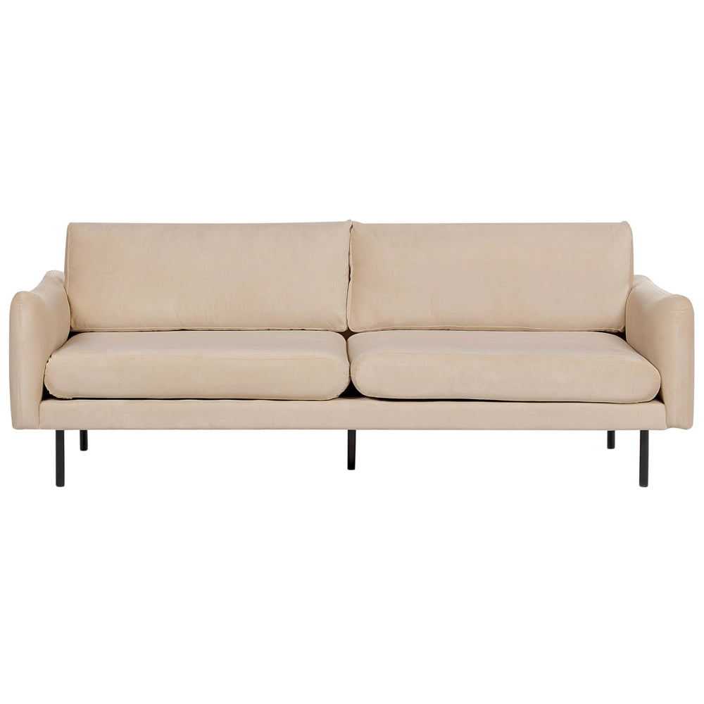 Set da soggiorno in velluto beige 5 posti Gambe Nere Stile Retrò Moderno