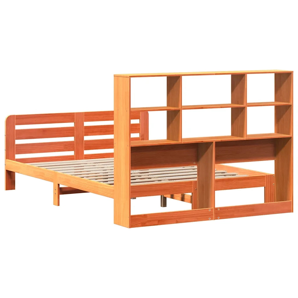 vidaXL Giroletto senza Materasso Marrone Cera 150x200 cm Legno di Pino
