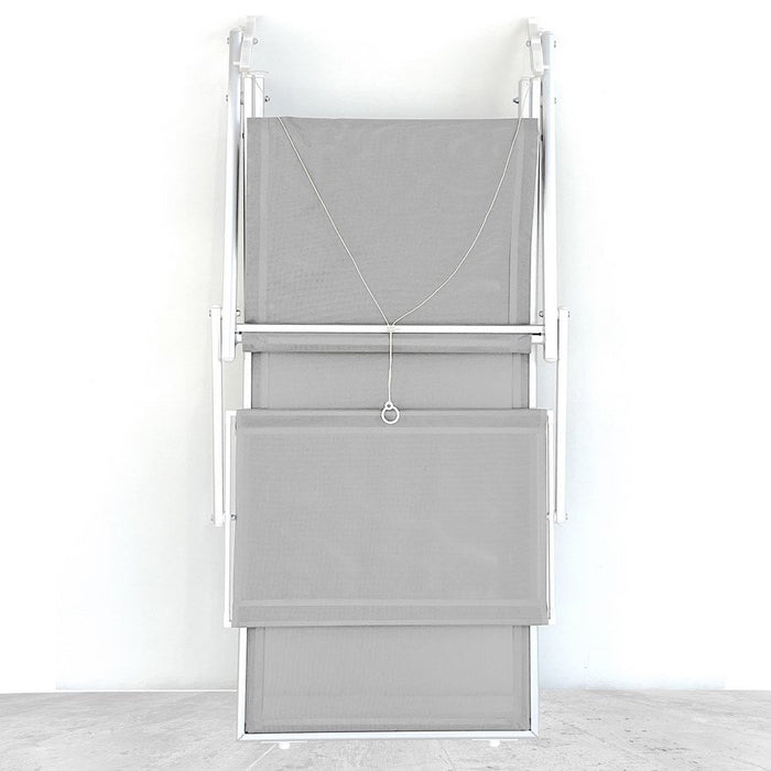 Lettino Prendisole da Giardino 181x60xH39 cm in alluminio e tela grigia Bagnino