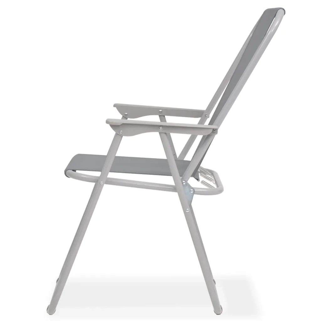 Set da Pranzo da Giardino 8 pz | Set Salotto da Giardino in Acciaio e Textilene Grigio