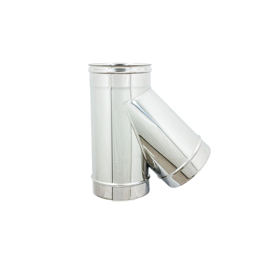 Raccordo inox a y braga a 135° mf da 100mm codino m aisi 304