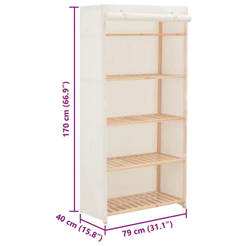 Armadio Bianco 79x40x170 cm in Tessuto CFW7140581