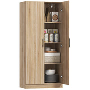 Credenza Cucina Moderna con 2 Ripiani Regolabili e Ante a Chiusura Ammortizzata, 75x40x165 cm, Legno