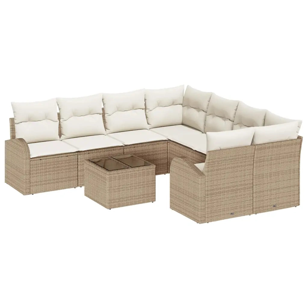 Set Divano da Giardino Beige 55 x 55 x 37 cm polyrattan