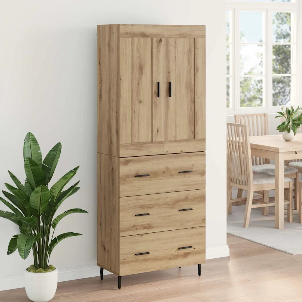Credenza 2 pcs Rovere artigianale Legno multistrato 3415856