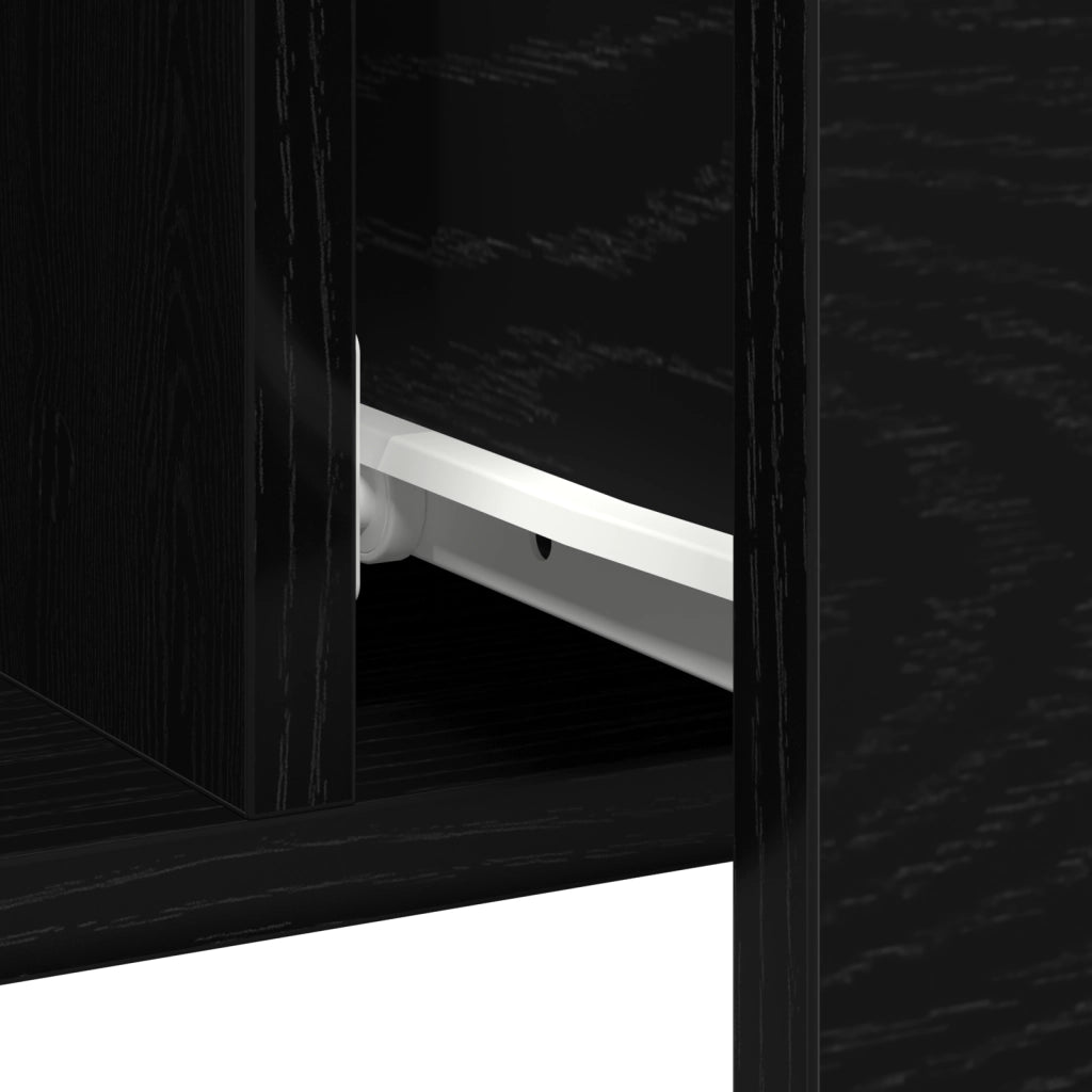 Mobile contenitore Nero Rovere 100x36x60 cm in legno ingegnerizzato