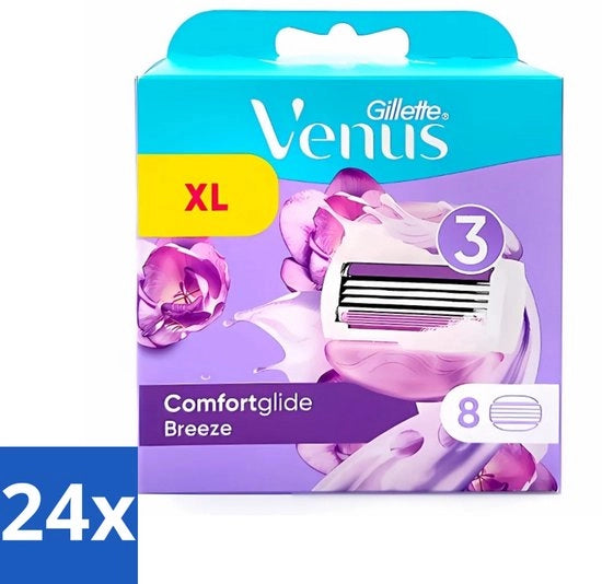 24 x Scheermesje per Donna - Comfort Glide XL - Breeze - Idratante e Liscio - 8 Lame da Barba - Scheratore per Donne - Scheratura Idratante - Scheratura Comoda - Bottoni di Scheratura - 2 in 1 Scheratore 

Modello: 
8 Navulscheermesjes