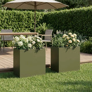 Vaso da giardino 2 pz Verde Oliva 50 x 30 x 40 cm 8005519