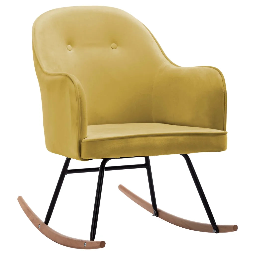 Sedia a Dondolo Giallo Senape in Velluto cod mxl 51537