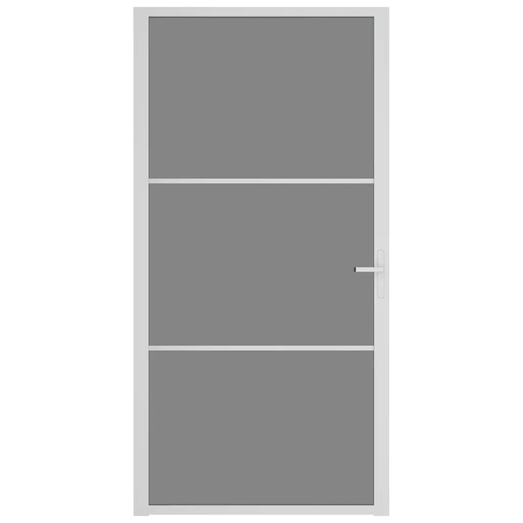 Porta Interna 102,5x201,5 cm Bianca in Vetro ESG e Alluminio cod mxl 58336