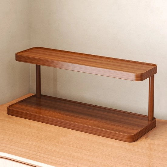 Organizzatore per scrivania a due livelli, display per il bancone, ideale per ufficio, stanza studentesca, cucina e bagno. Perfetto per spezie, figurine, piante, caffè, trucchi e libri. Scaffale da installare facilmente - L40cm