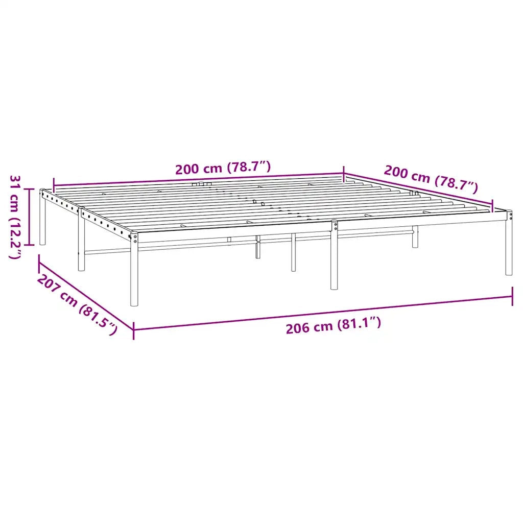 vidaXL Giroletto in Metallo Nero 200x200 cm