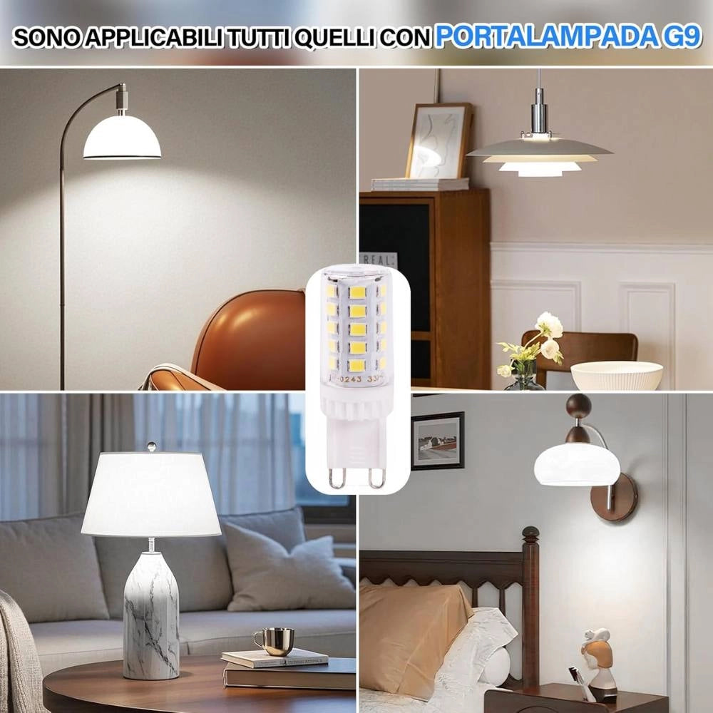 Lampadina led g9 4w dimmerabile per illuminazione interni *** temperatura colore lampada 6000k bianco freddo, confezi...