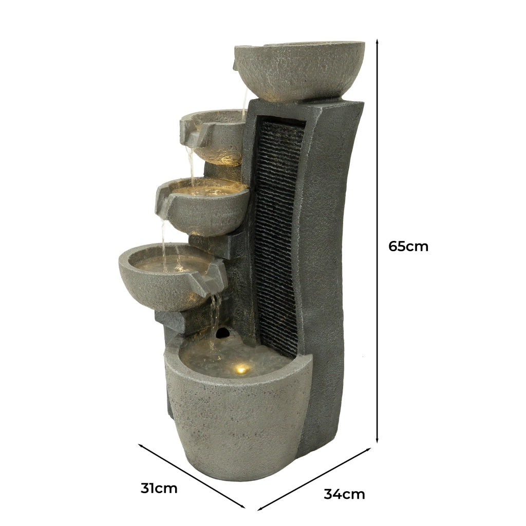 Fontana da Giardino Elettrica con LED e Cascata – Sleek Streams