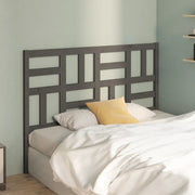 Testiera per Letto Grigia 126x4x104cm in Legno Massello di Pino 818182