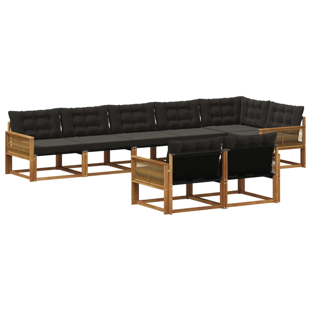 Set di divani da esterno 8 pz Naturale e Nero 3381508