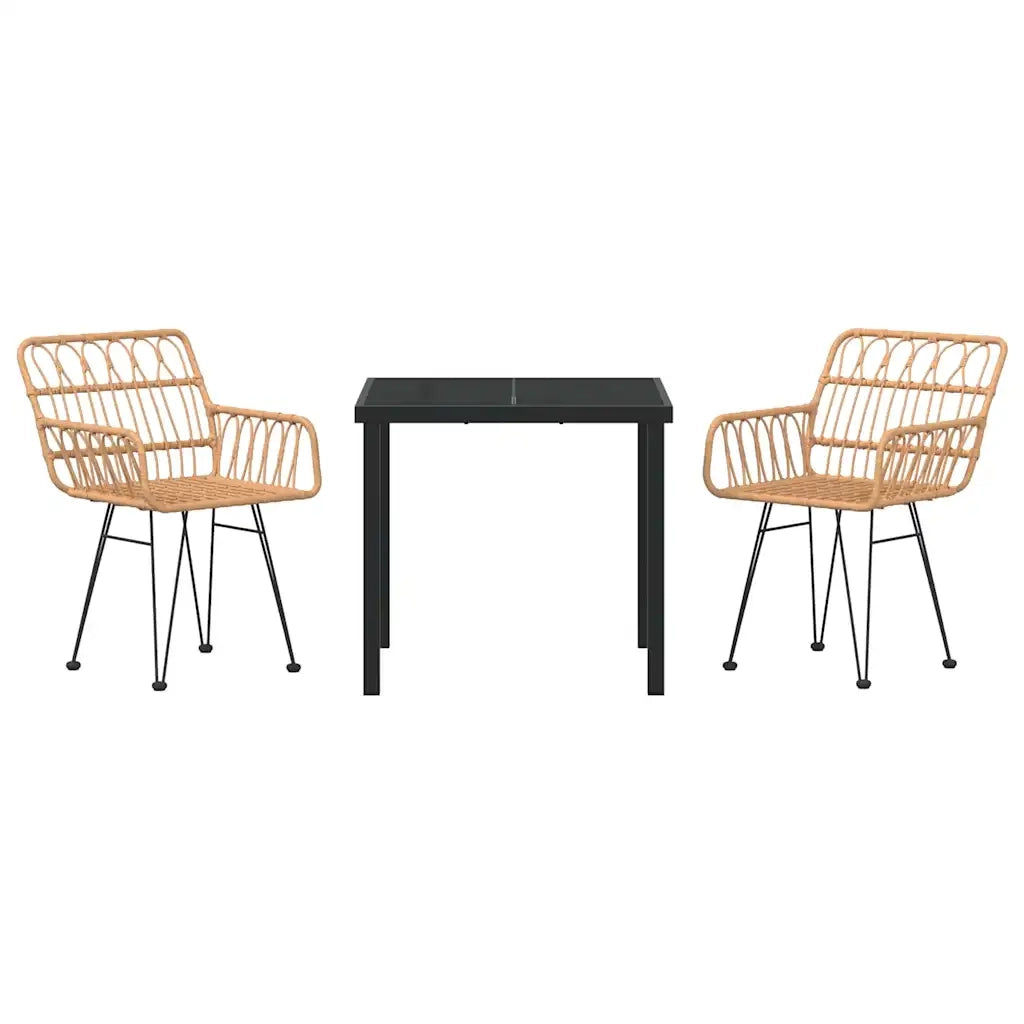 Set da Pranzo per Giardino 3 pcs Marrone 3379177