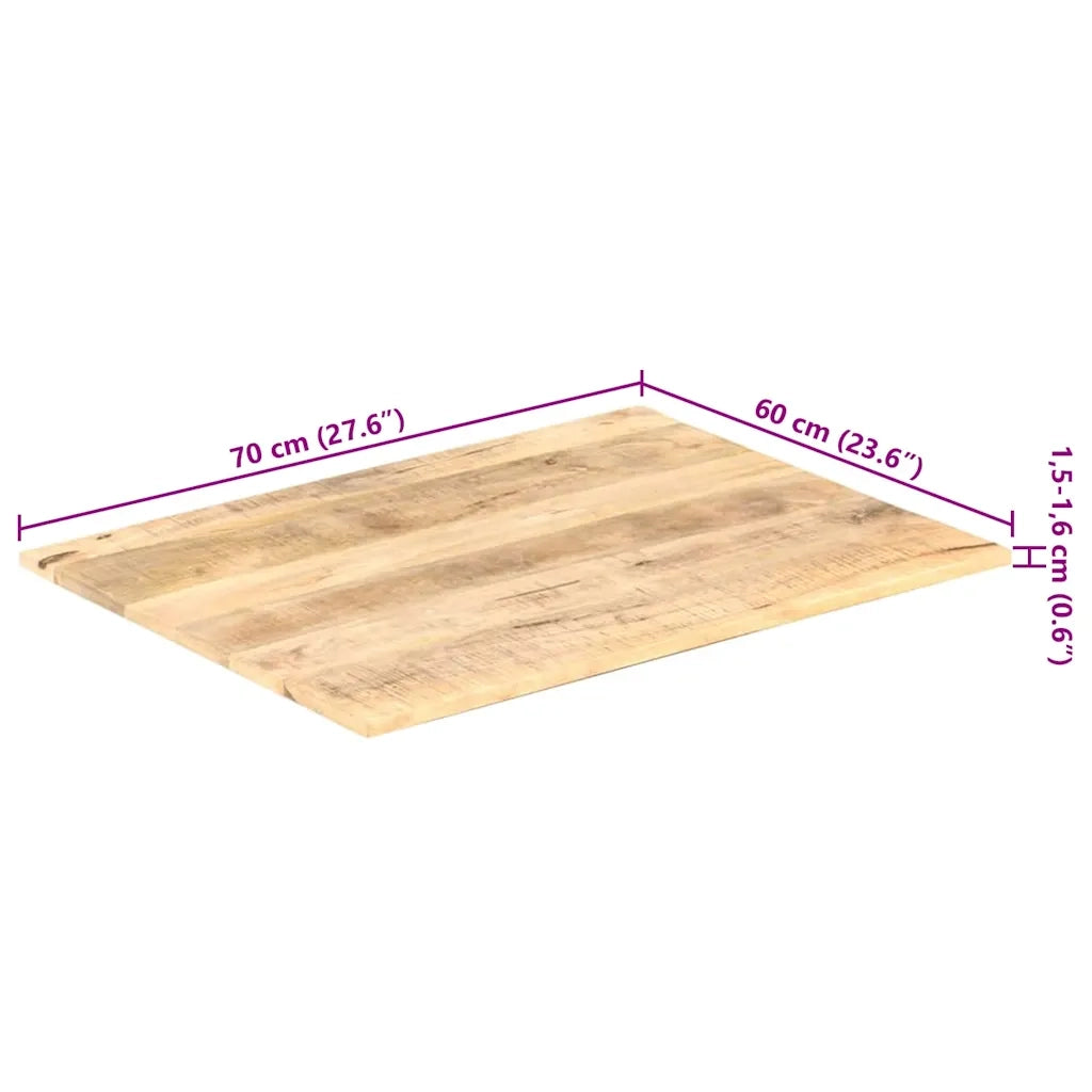 Piano Tavolo in Legno Massello di Mango 15-16 mm 70x60 cm 286010