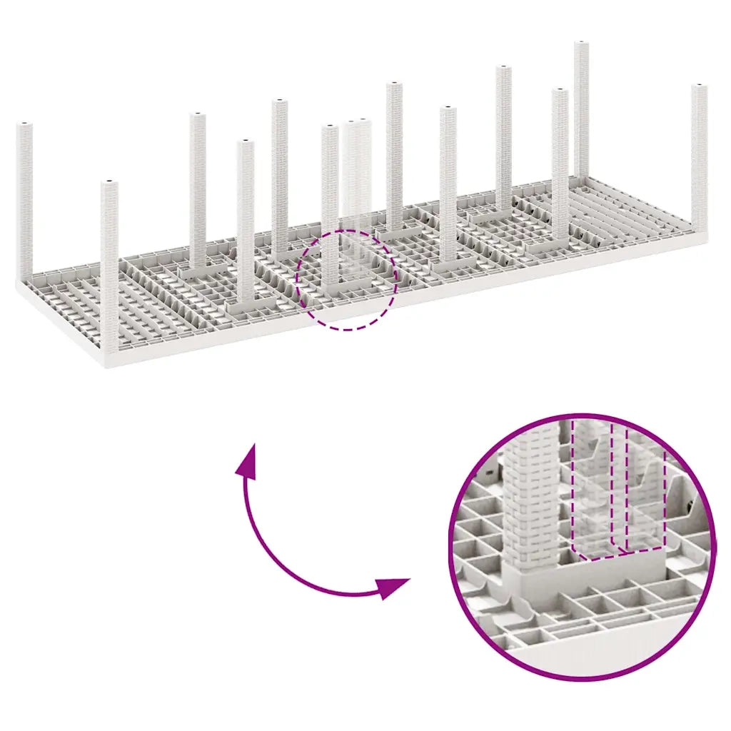 Set da Pranzo per Giardino 13 pcs Bianco e Grigio chiaro 3378623
