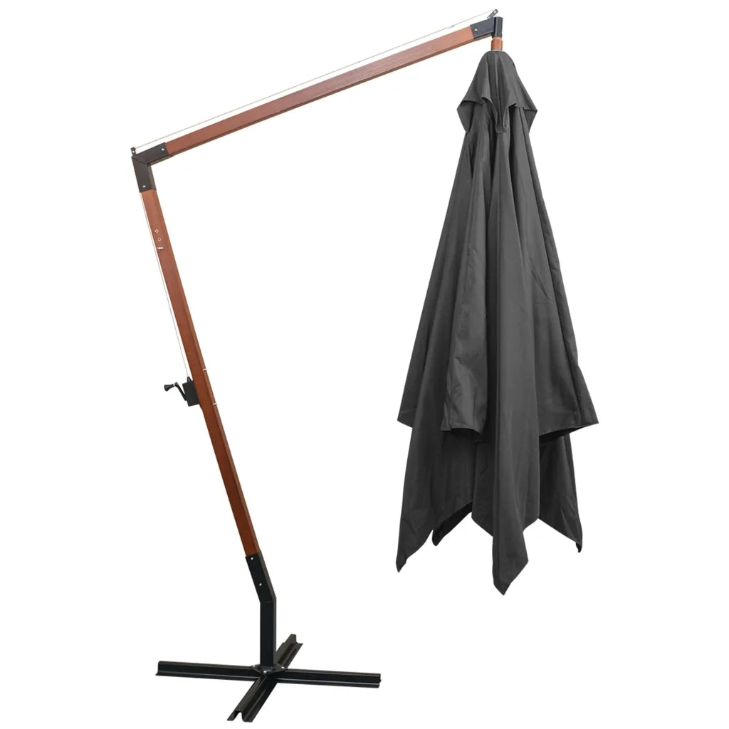 Ombrellone a Sbalzo Antracite 3x3 m Palo in Abete Massello cod mxl 19055