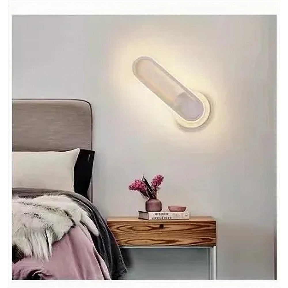 Trade Shop - Applique Da Parete Led 13w Ovale Verticale Orientabile Bianco Luce Naturale 50322 -