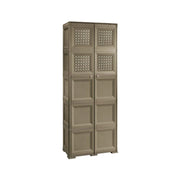 ARMADIO 5 MODULI WENGÉ 79X43X203 CM CON 6 ANTE CHIUSE E 4 TRAFORATE – CONTENITORE VERTICALE SALVASPAZIO PER INGRESSO E AMBIENTI COPERTI
