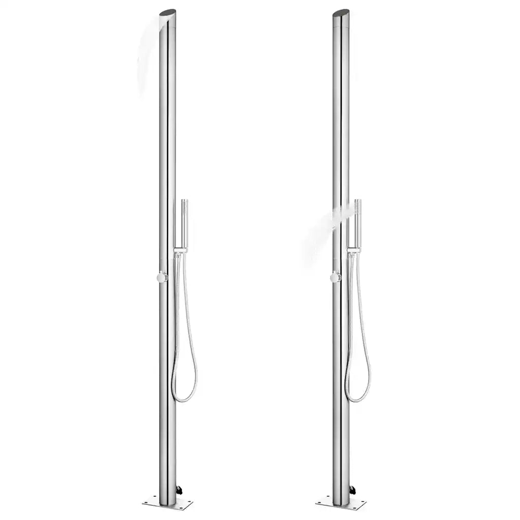 Doccia da Giardino con Base Marrone 225 cm in Acciaio Inox CFW3342513