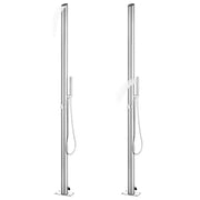 Doccia da Giardino con Base Marrone 225 cm in Acciaio Inox CFW3342513