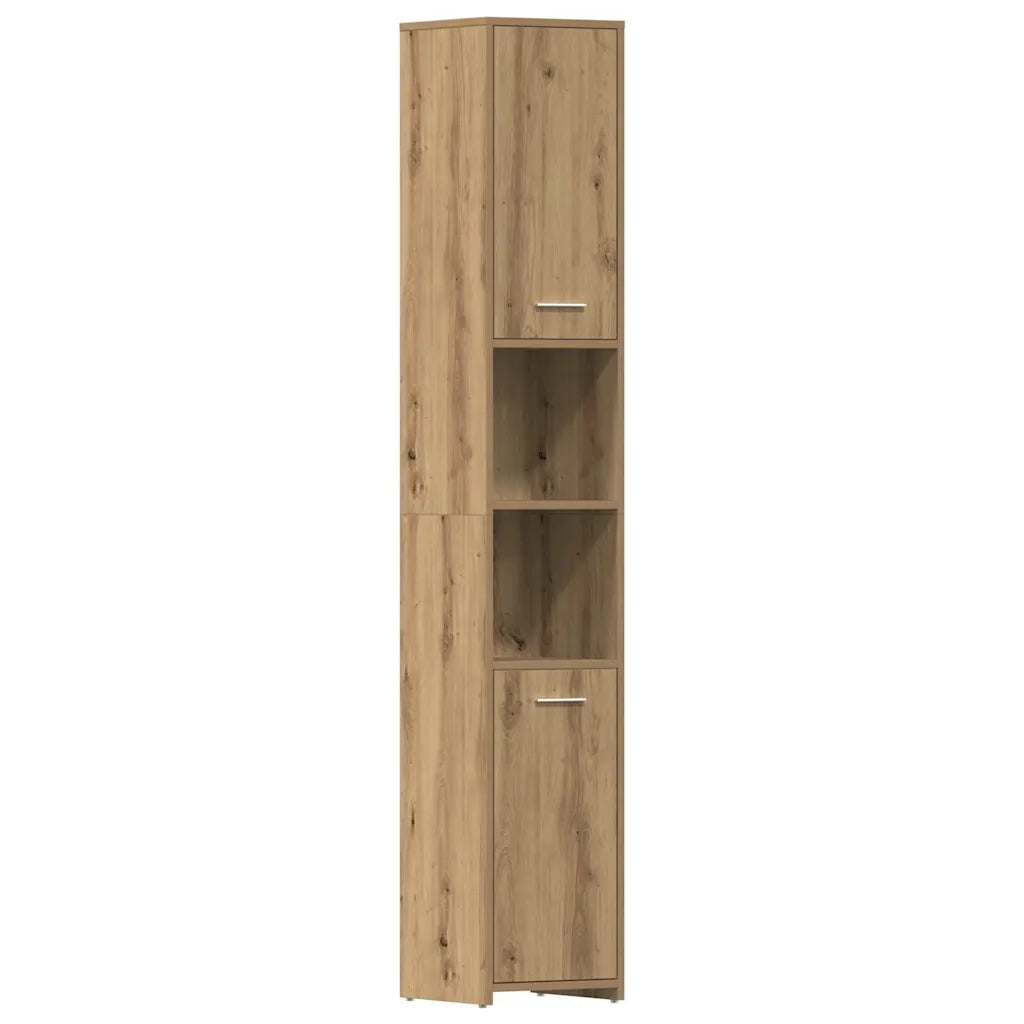 Set Mobili da Bagno 4 pz Rovere Artigianale Legno Multistrato 3328554