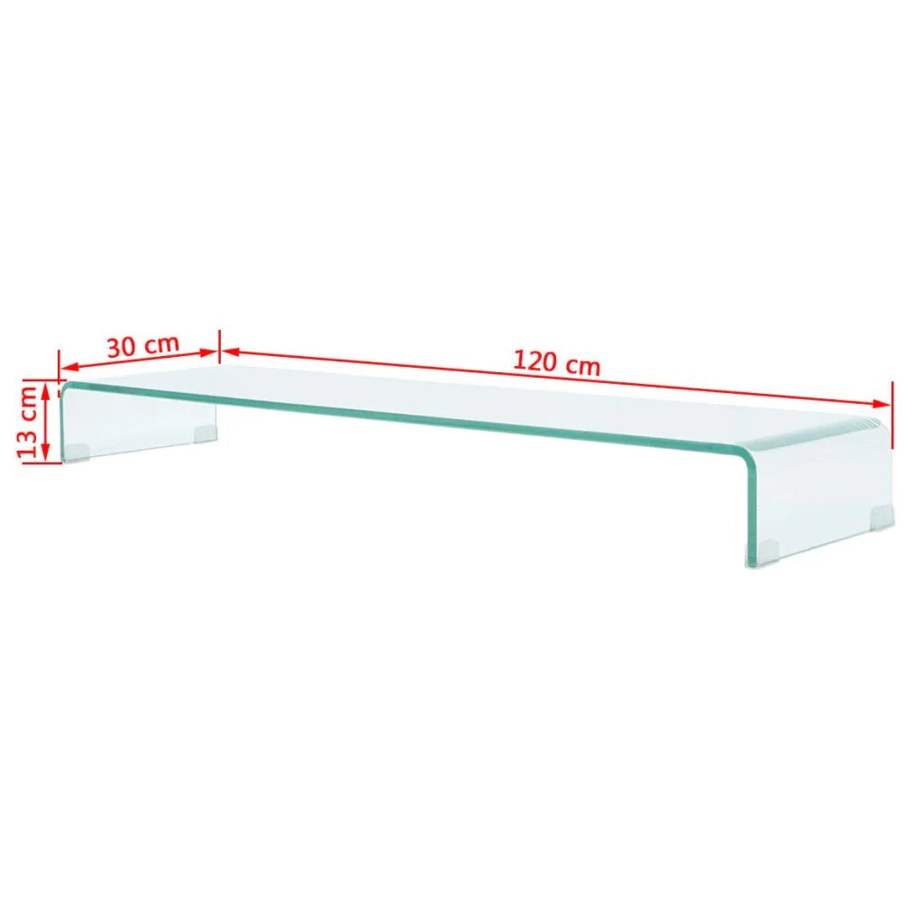 Pratico mobile porta TV/buffet di design per monitor da 120 cm vetro trasparente 2502220