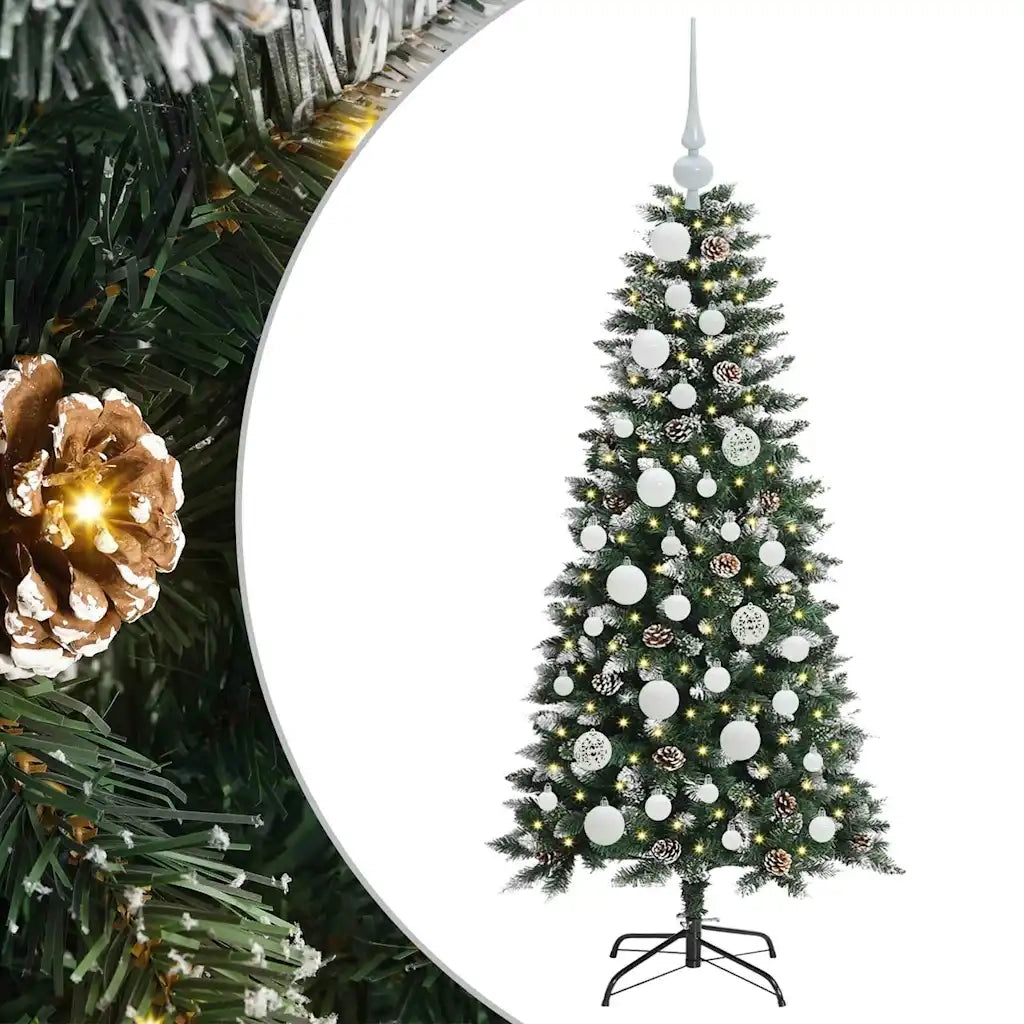 Albero di Natale Artificiale-Albero Natalizio con 150 LED Verde 120 cm 312459