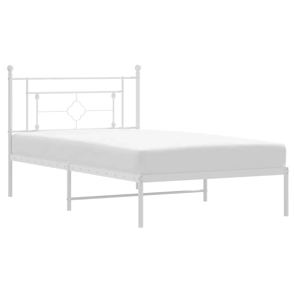 Giroletto con Testiera Metallo Bianco 107x203 cm
