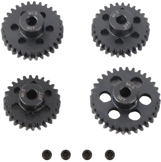 Set di Pinioni per Motori 26T/28T/30T/32T - Pignoni per 1/8 Auto RC - Accessori RC - Metallo - 5mm M1 - Pignone