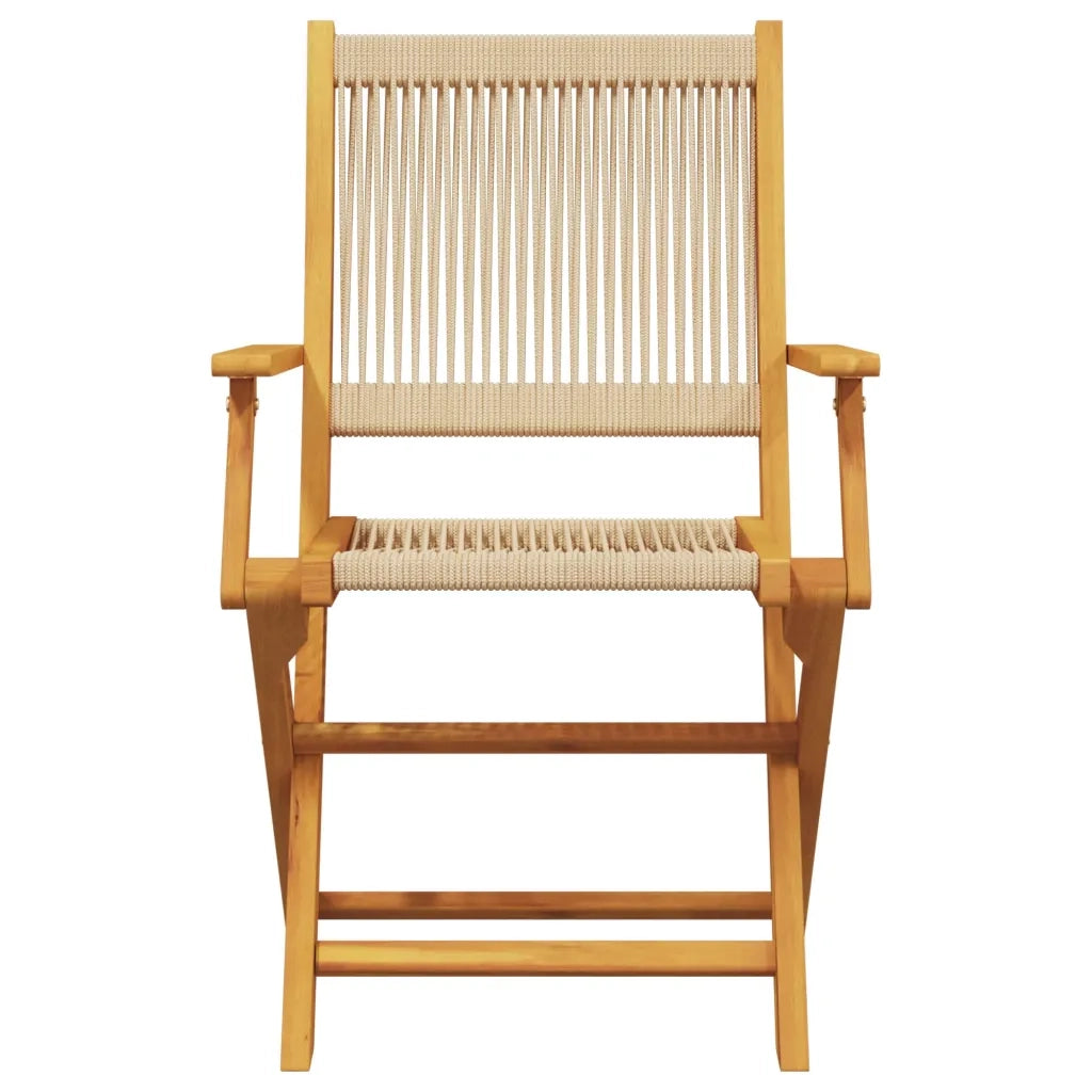 Set da Bistrot 3pz Beige in Polipropilene e Legno Massello 3281795