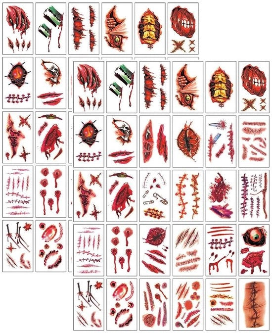 Effetti di Tatto Realistici - Stickers 3D con Sanguisoco Finto - Adesivi Tatuaggi Temporanei - Acqua Resistenti - Facili da Applicare - Tatto Falso per Halloween