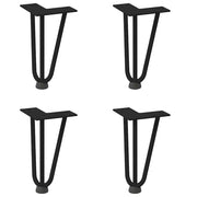 Gambe a forcina per tavolino da caffè 4 pz nere 20 cm in acciaio massiccio 4012432