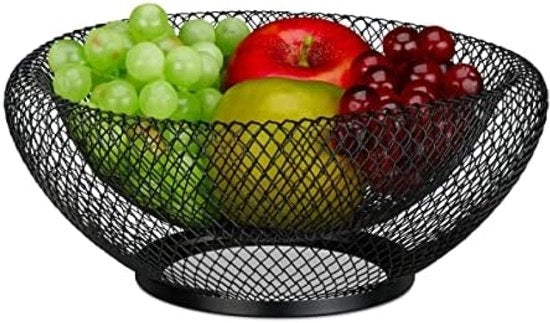 Scaletta per frutta in metallo nero a doppia fila