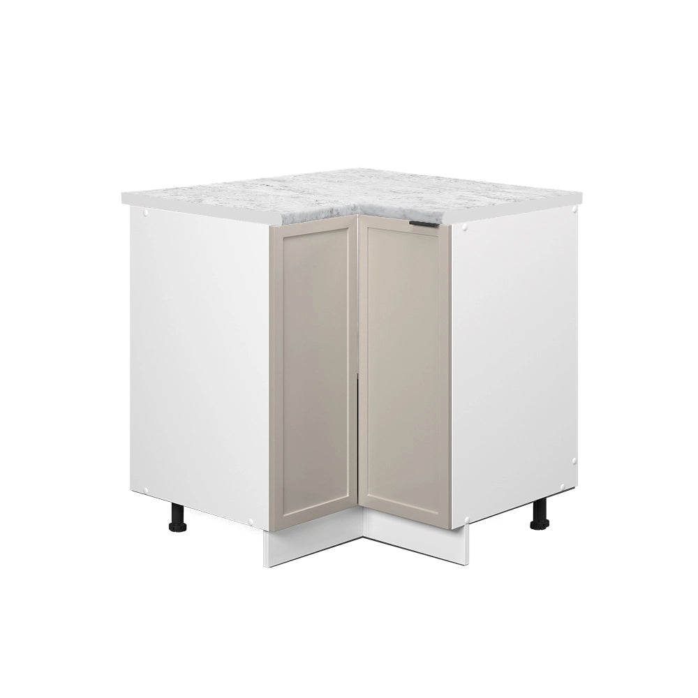 Mobile ad angolo cucina Fame-Line GrigioBeige/Bianco 80.5 cm, PL Marmo Vicco