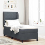 Letto a molle con materasso Grigio scuro 200 x 80 cm Poliestere 3340953