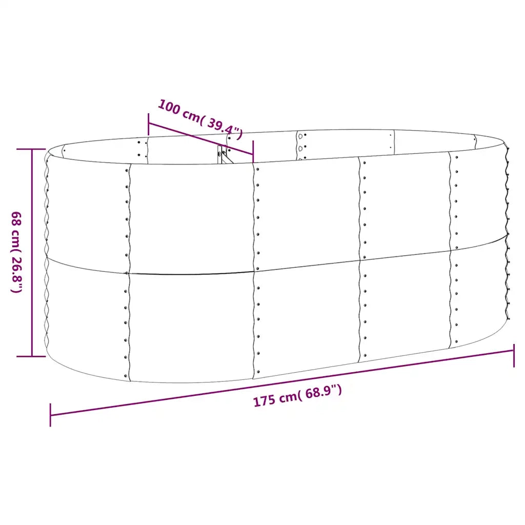 Letto da Giardino in Acciaio Zincato 175x100x68 cm Antracite 319061