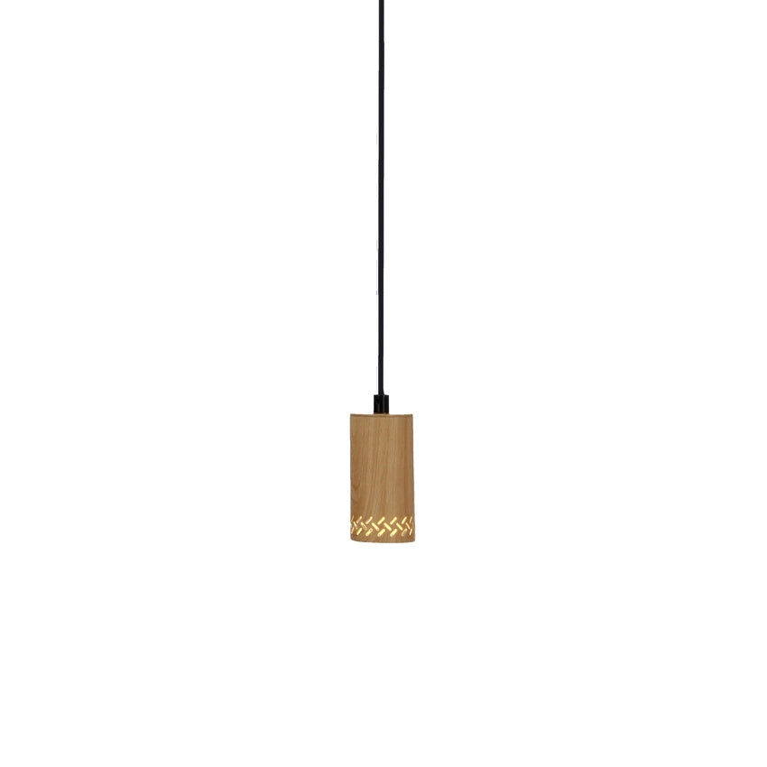 Lampada a sospensione Candellux Tubo nero/legno metallo GU10